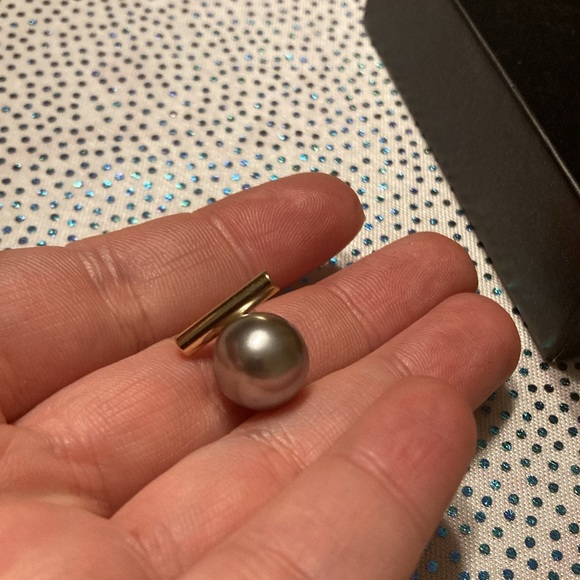 1pair Copper Imitation Pearl Grey Color Women's Light Luxury Elegant Versatile - Picture 13 of 13